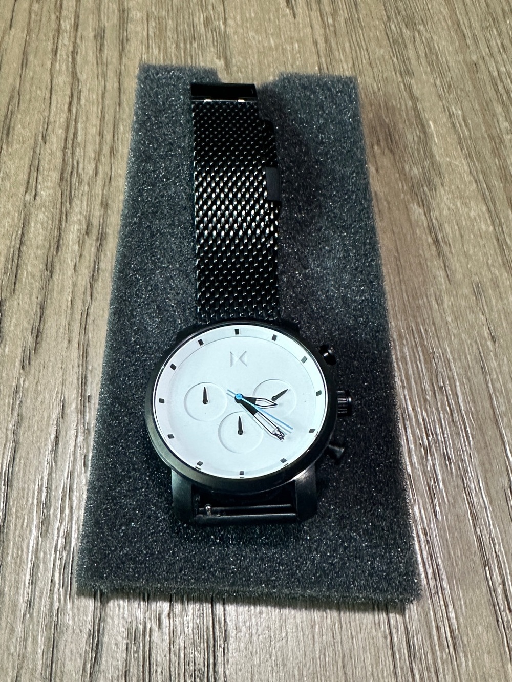 MVMT Men’s Watch Black Mesh Strap White Face